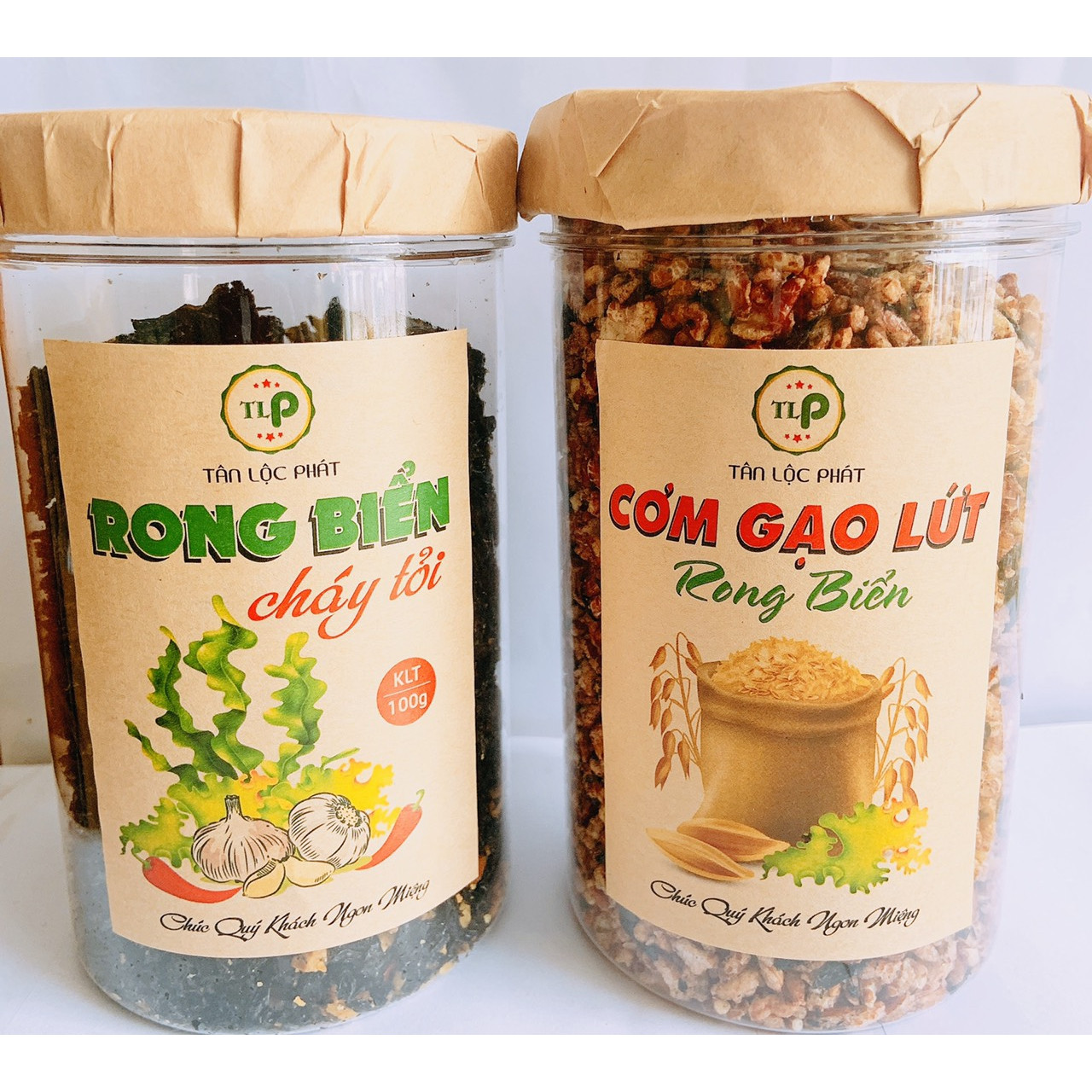 COMBO 2 HŨ RONG BIỂN CHÁY TỎI VÀ CƠM GẠO LỨT RONG BIỂN TLP