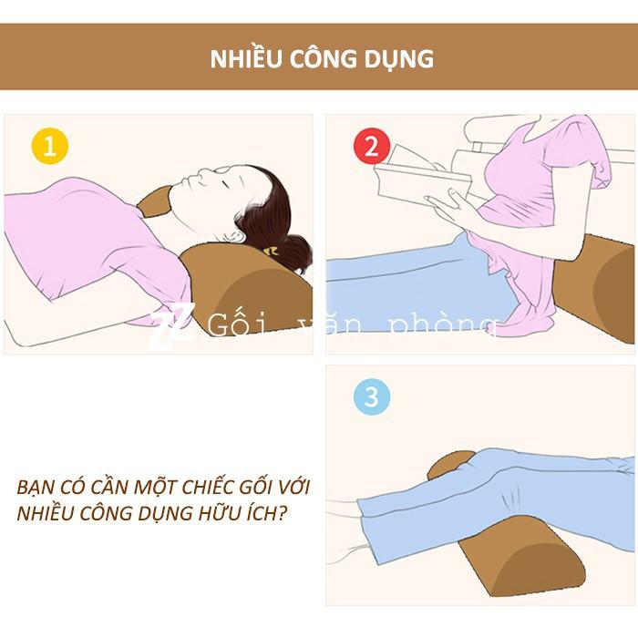 Gối ngủ bán nguyệt dài kê đầu, lưng, tập yoga, giảm cân ZURI PILLOW GLN02