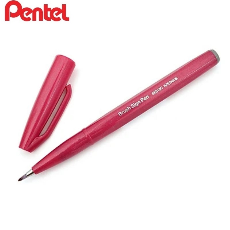 Bút viết thư pháp Calligraphy Pentel Brush Sign Pen SES15C - Bút lông dạ nét cọ Pentel