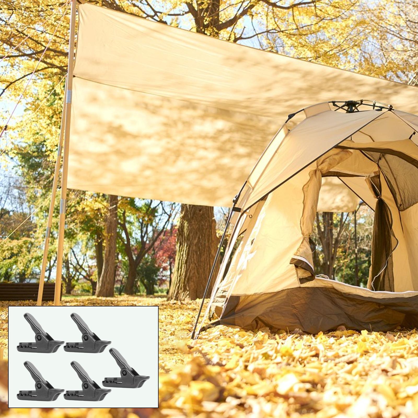 5x Camping Tent Clamps Tent Fastener Awning Canopy Buckle Lightweight Tarp Clip for Swimming Pool Covers Boat Cover Sunshades Tarpaulin