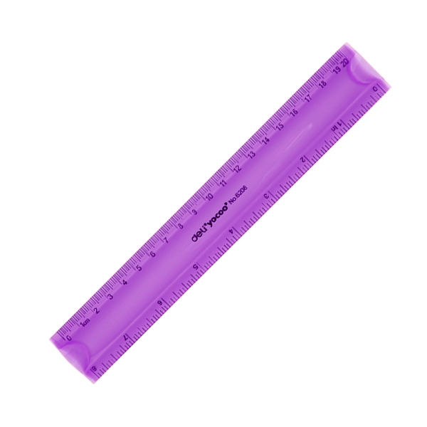 Bộ 2 Thước Nhựa Dẻo 20cm - Deli 6208 - Màu Tím