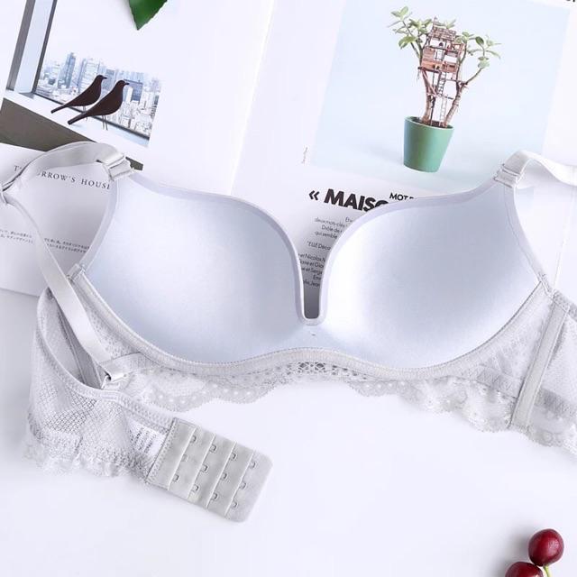 Áo Lót Trơn Không Gọng Pha Ren Nâng Ngực Sang Chảnh B081