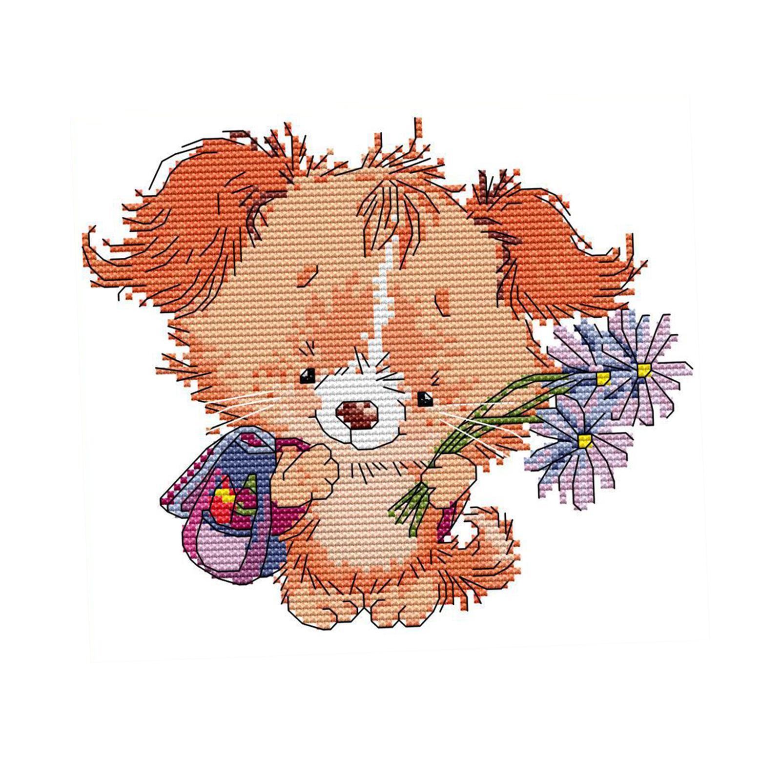 Cross Stitch  Cute Puppy Embroidery Needlepoint Crafts for Adult Kid