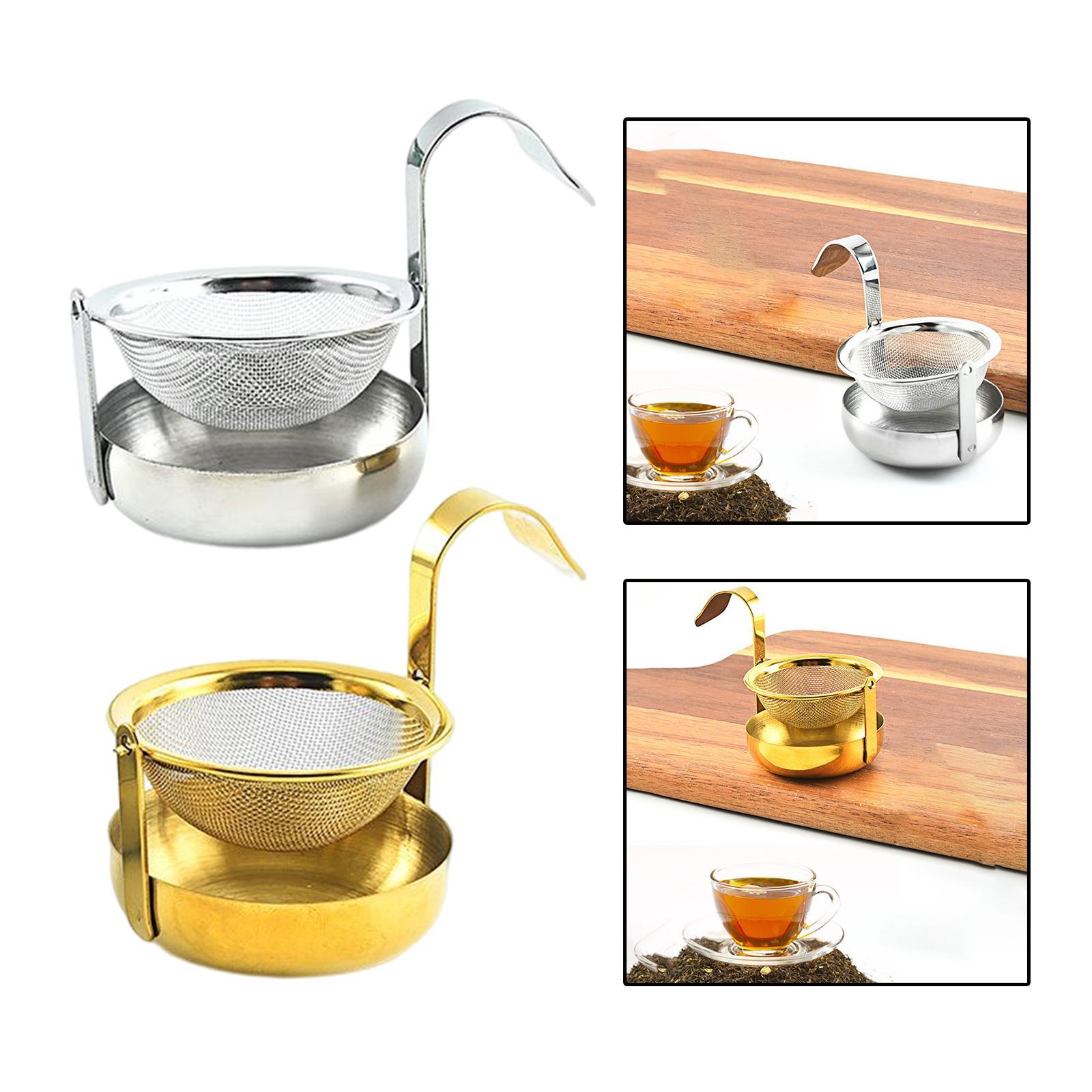 2Pcs Tea Strainer with Handle Teaware Kitchen Tool Reusable for Home Kitchen