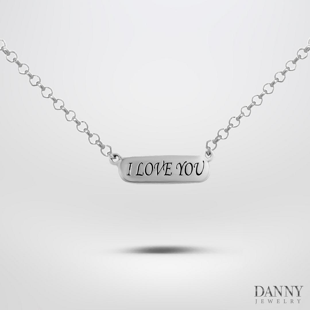 Dây Chuyền Có Mặt Danny Jewelry Bạc 925 Xi Rhodium Hình Chữ "I LOVE YOU" DM065