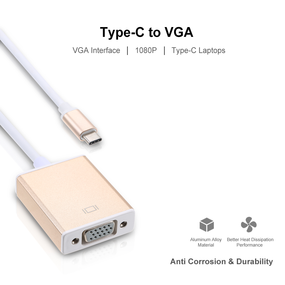 Cáp Chuyển Đổi USB-C Sang VGA Female Cho Samsung Galaxy S9 Macbook
