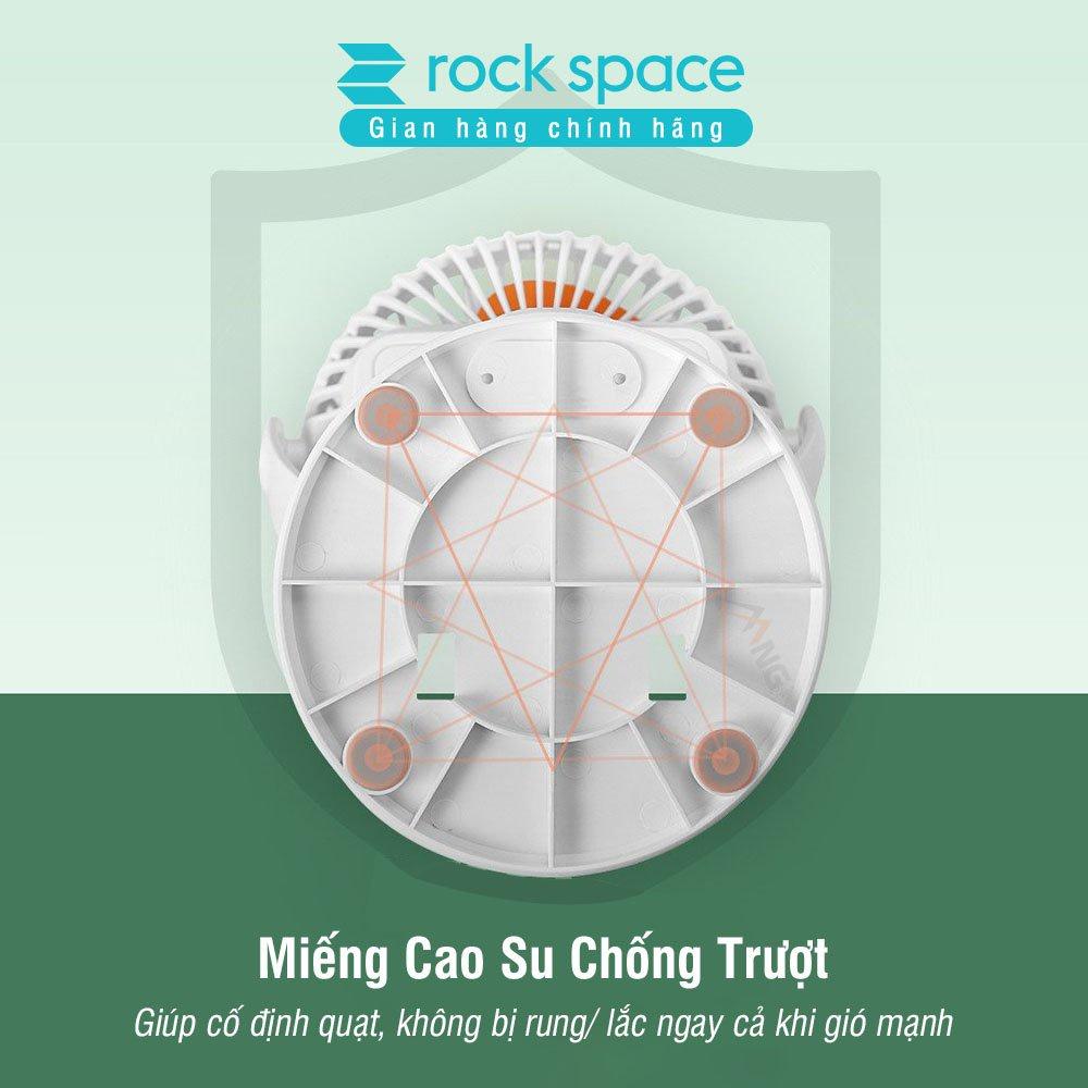 Quạt sạc tích điện mini Rockspace đế đa năng đặt bàn - Hàng chính hãng