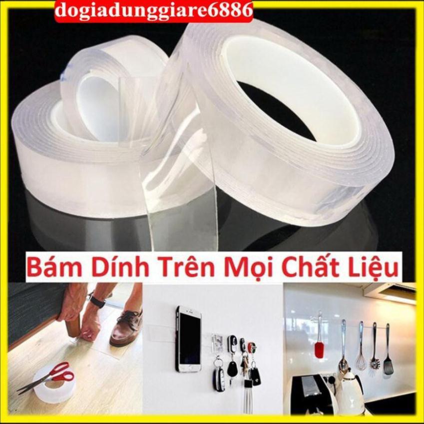 Băng keo 2 mặt đa năng trong suốt  siêu dính loại 3m - 5m supercheap S1975