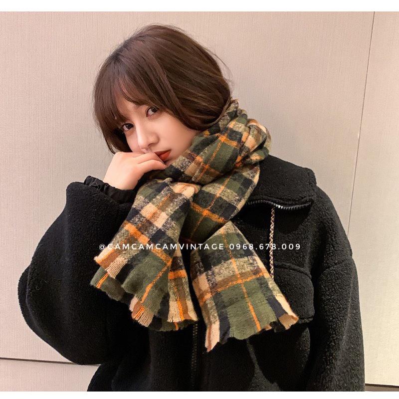 KHĂN LEN QUÀNG CỔ NAM NỮ, KHĂN QUÀNG CỔ NOEL MỀM MỊN NHẸ ẤM CAMCAMVINTAGE KHĂN CHOÀNG CỔ NAM, KHĂN ĐÔI KHĂN CARO VINTAGE