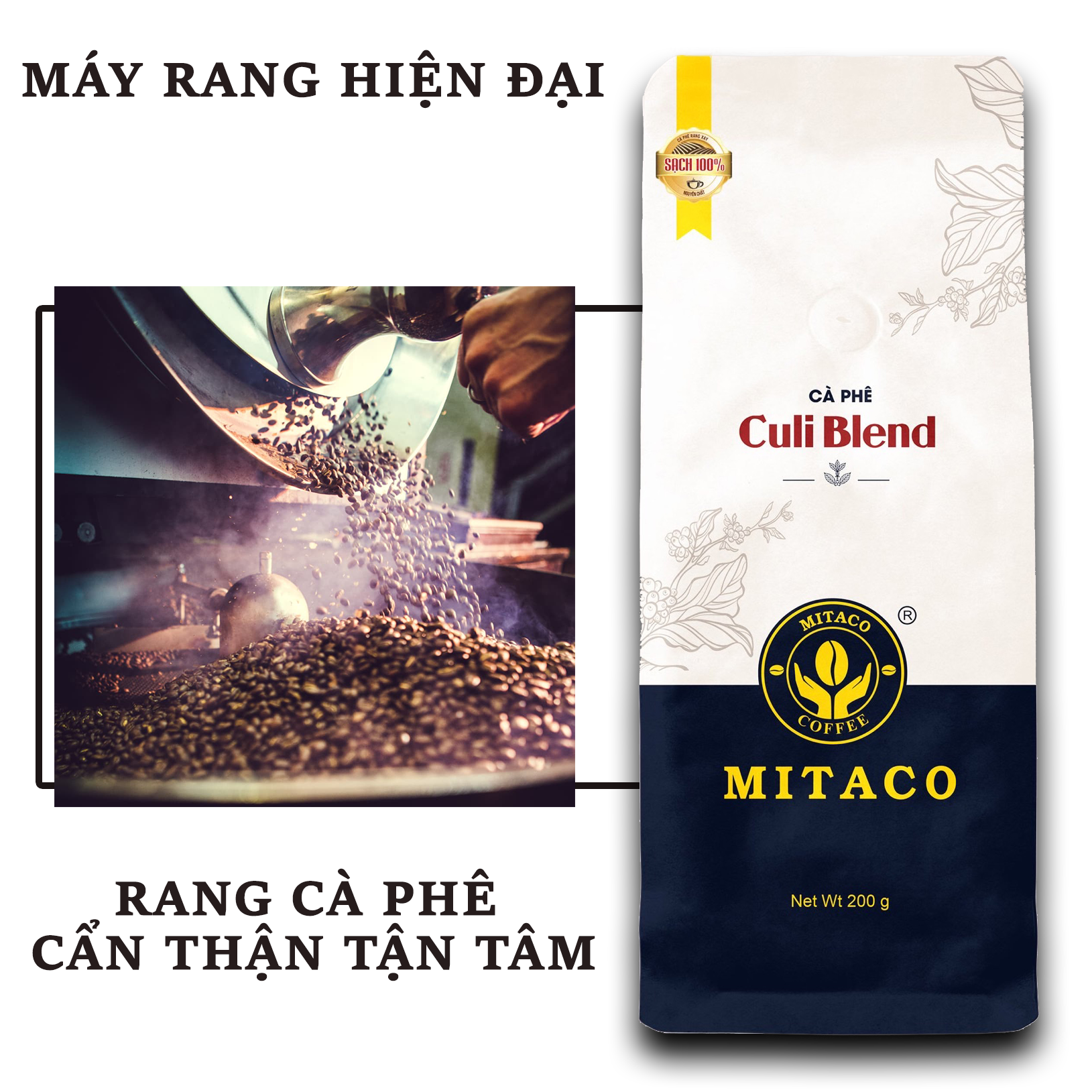 Cà Phê Culi Blend Nguyên Chất MITACO COFFEE (Gói 200g)