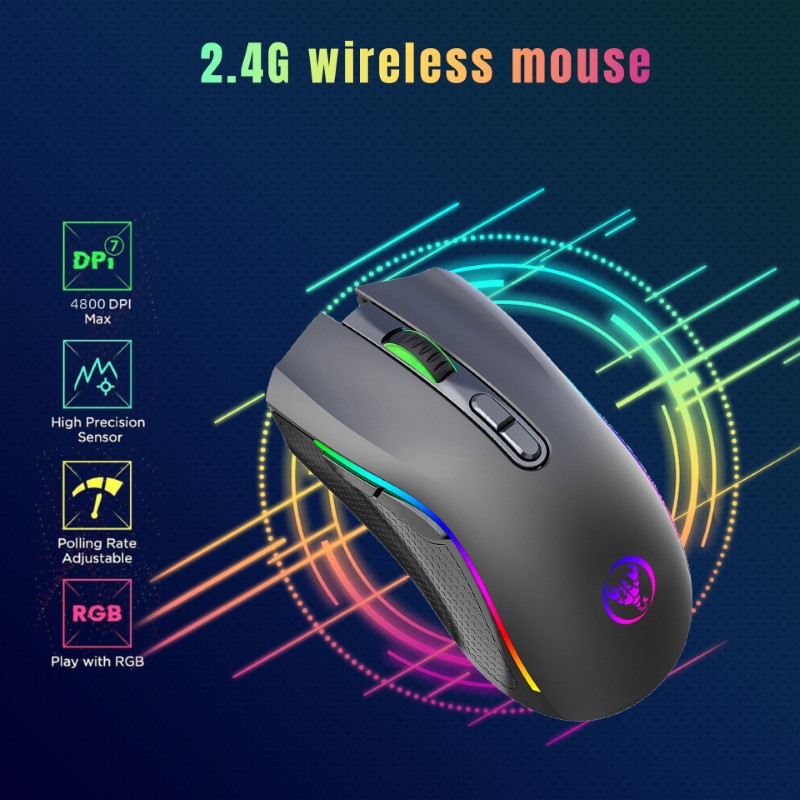 Chuột Không Dây Pin sạc T69 Gaming Mouse Type C