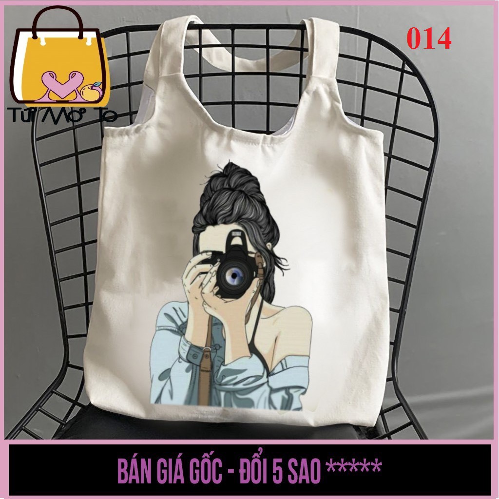 Túi Tote Vải Canvas Mềm Ulzzang Hot Trend Kita Unisex - Mẫu Vải Vanvas Photo Girl - Ảnh thật