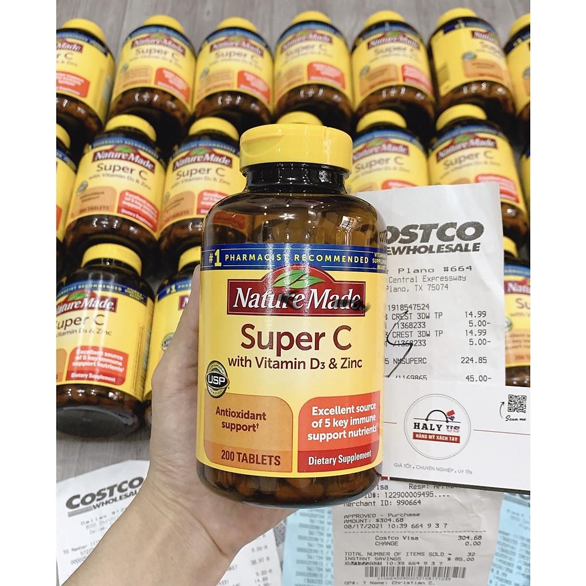 Viên uống NatureMade Super C with Vitamin D3 &amp; Zinc 200 viên