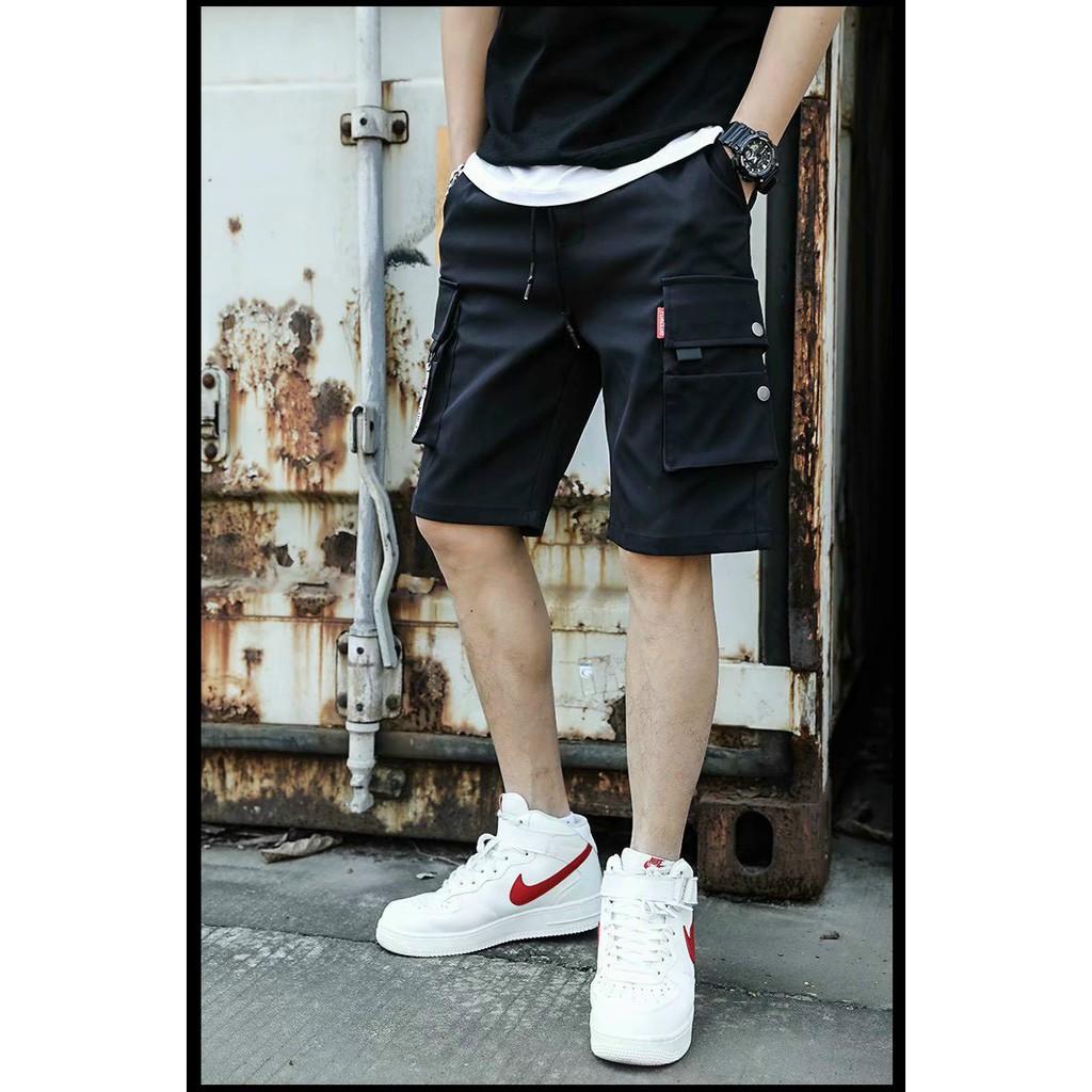 &lt;FREE SHIP&gt; Quần short túi hộp unisex vải kaki co giãn (d.n.l.k.e)