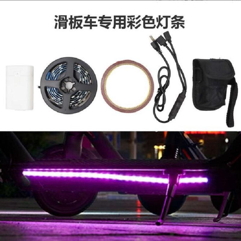 Chống Thấm Nước Dây Đèn LED Đèn Pin Thanh Đèn Cho Xiaomi M365 Pro 1S Xe Điện Ván Trượt Đêm Khung Xe Ánh Sáng