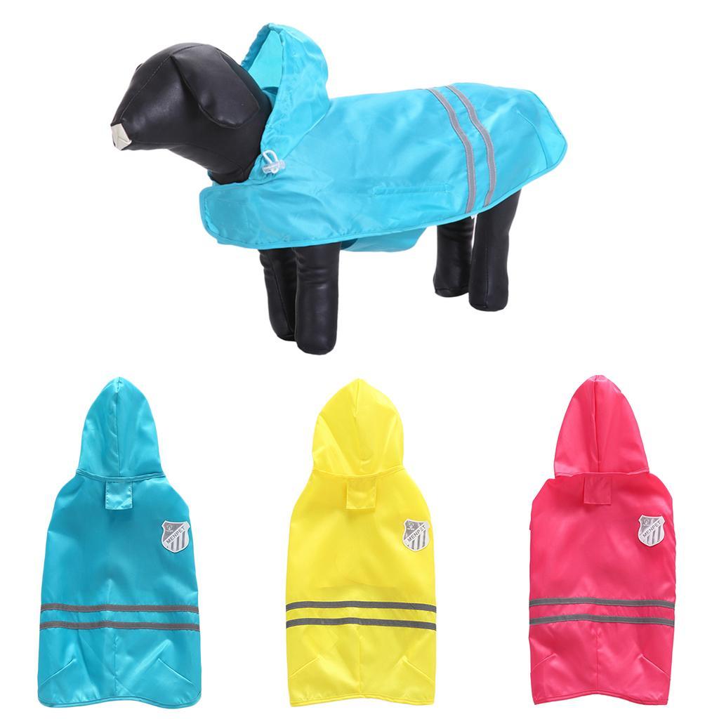 Dog Pet Waterproof Reflective Raincoat Hoodie Apparel Clothes