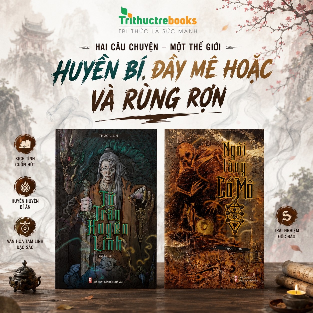 Combo sách Tứ Trấn Huyền Linh  Ngôi Làng Cổ Mộ Tác giả Thục Linh