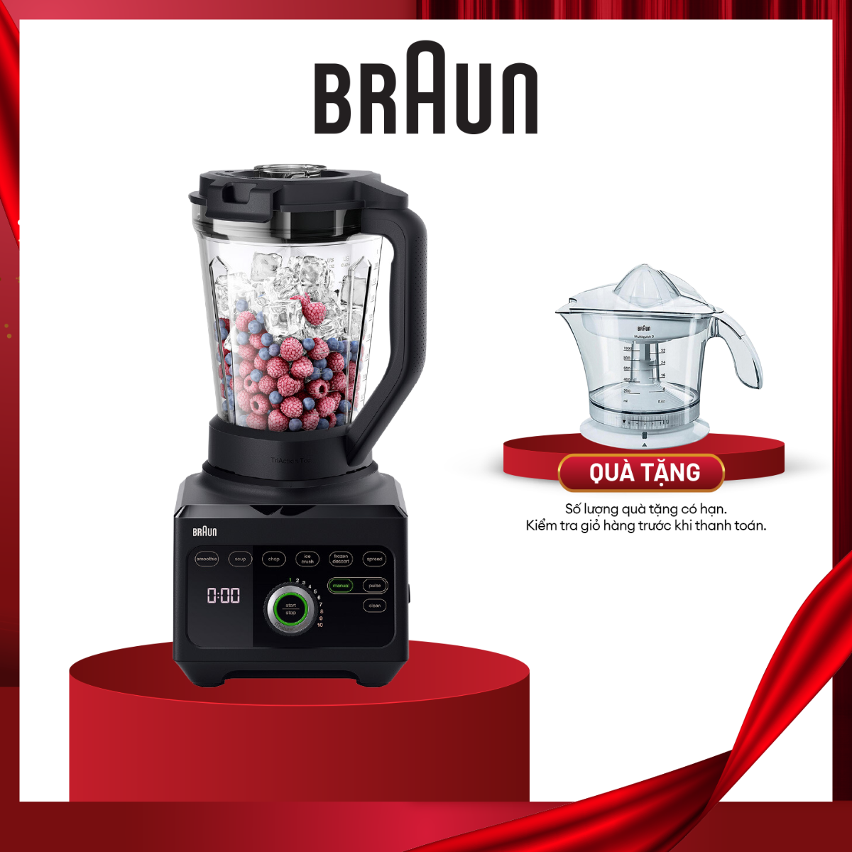 Máy xay sinh tố Braun JB9040BK-Hàng chính hãng