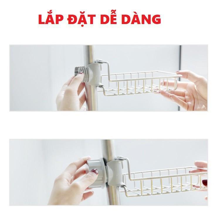 Kệ Inox Gắn Vòi Nước Thông Minh. Kệ Treo Bồn Rửa Chén, Bát - Free Ship Toàn Quốc