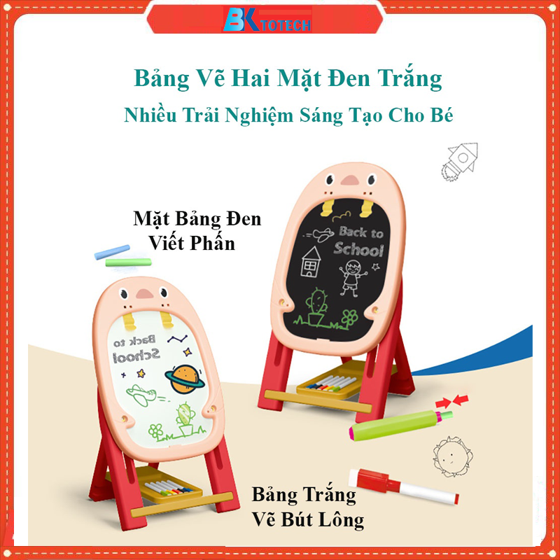 Bảng vẽ đa năng 2 mặt kèm phấn, bút màu và trí uẩn 7 chi tiết cho bé. Bảng học thông minh cho bé