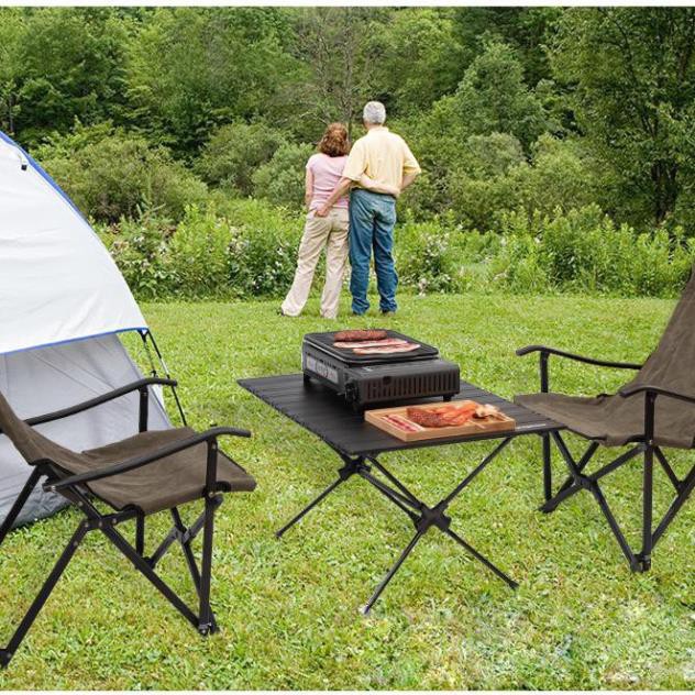 Bàn nhôm cắm trại gấp gọn 2 mức chiều cao Campingmoon T-520