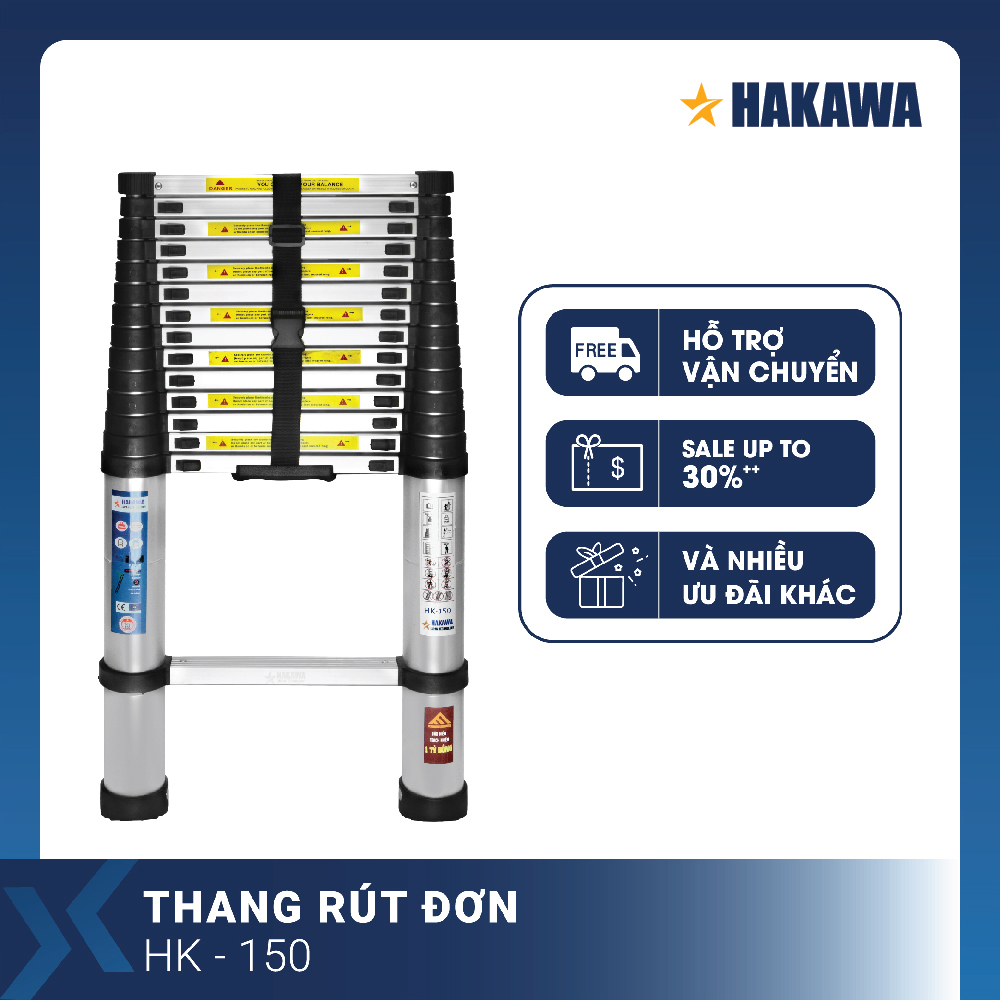 Thang nhôm rút đơn Nhật Bản HAKAWA HK150 ( 5M ) - Phân phối chính hãng