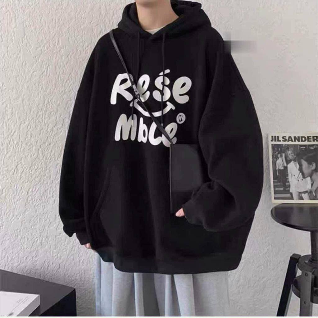 Áo Hoodie Form Rộng, Áo Khoác Nỉ Nam Nữ in Chữ Lớn Phối Mặt Cười Siêu Hot