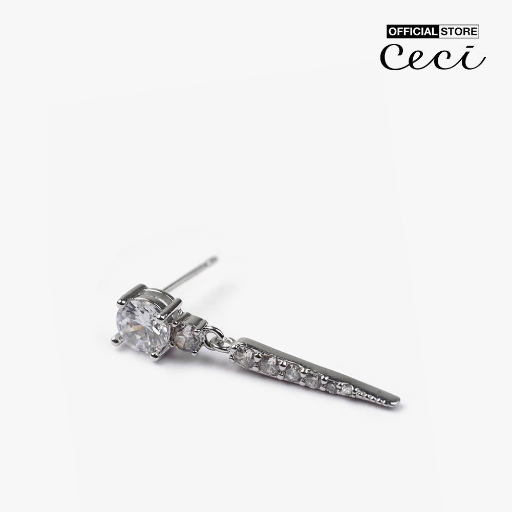 CECI - Khuyên tai nữ hình chóp nhọn đính đá sang trọng CC1-02000142-07