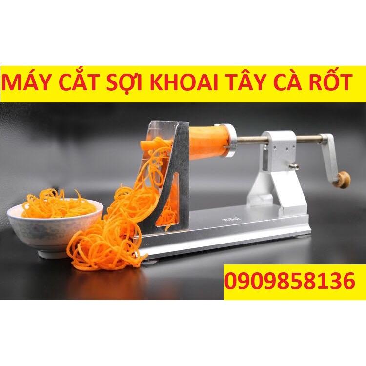 MÁY CẮT KHOAI TÂY DẠNG SỢI - máy cắt sợi cà rốt - Máy cắt củ khoai tây quấn tôm