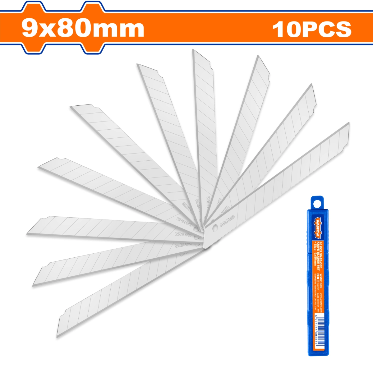 BỘ 10 LƯỠI DAO RỜI 9X80MM WMK1K09 WADFOW - HÀNG CHÍNH HÃNG