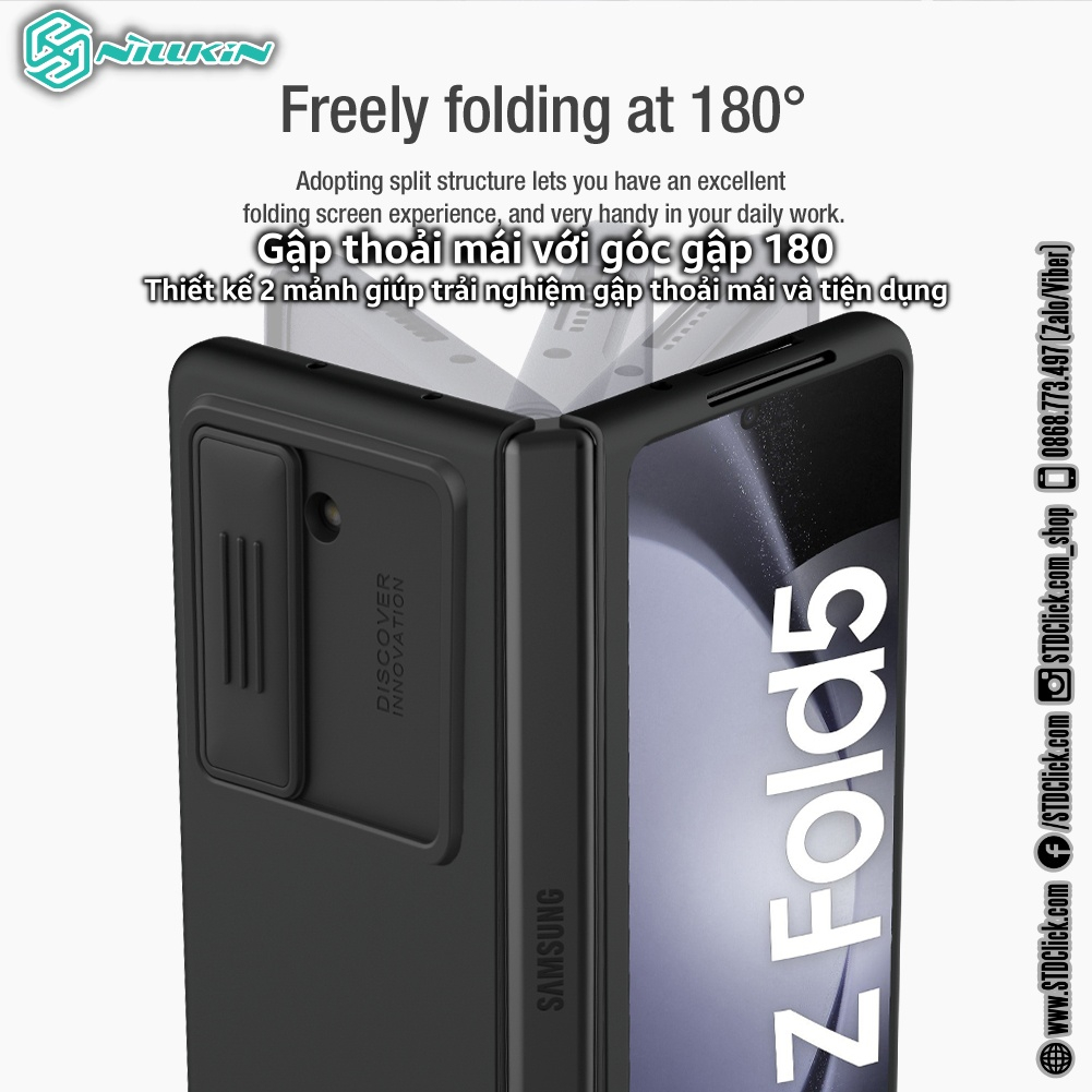 ỐP LƯNG DÀNH CHO ĐIỆN THOẠI SAMSUNG GALAXY Z FOLD 5 5G NILLKIN CAMSHIELD SILKY SILICON BẢO VỆ CAMERA