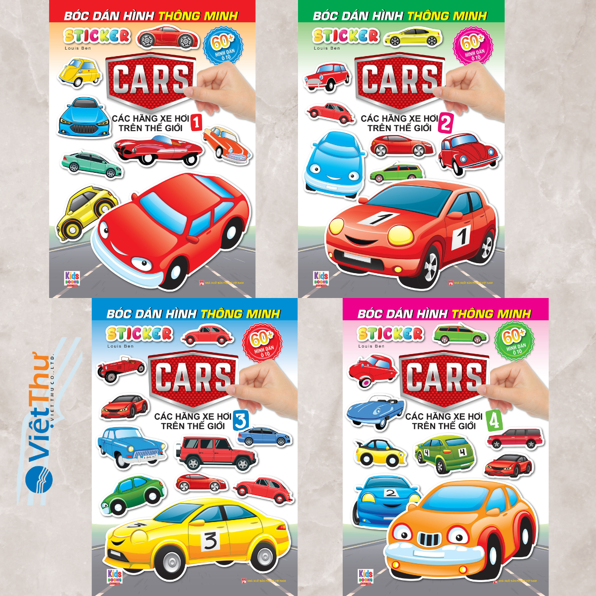 Sách - Combo 4 Cuốn Bóc Dán Hình Sticker Thông Minh - Cars: Các Hãng Xe Hơi Trên Thế Giới