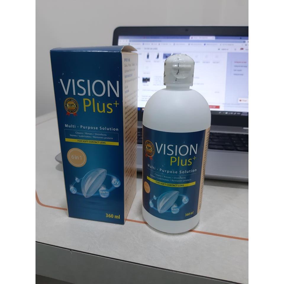 Dung Dịch Ngâm Kính Áp Tròng Vision Plus + loại 360ml ( Nước ngâm lens )