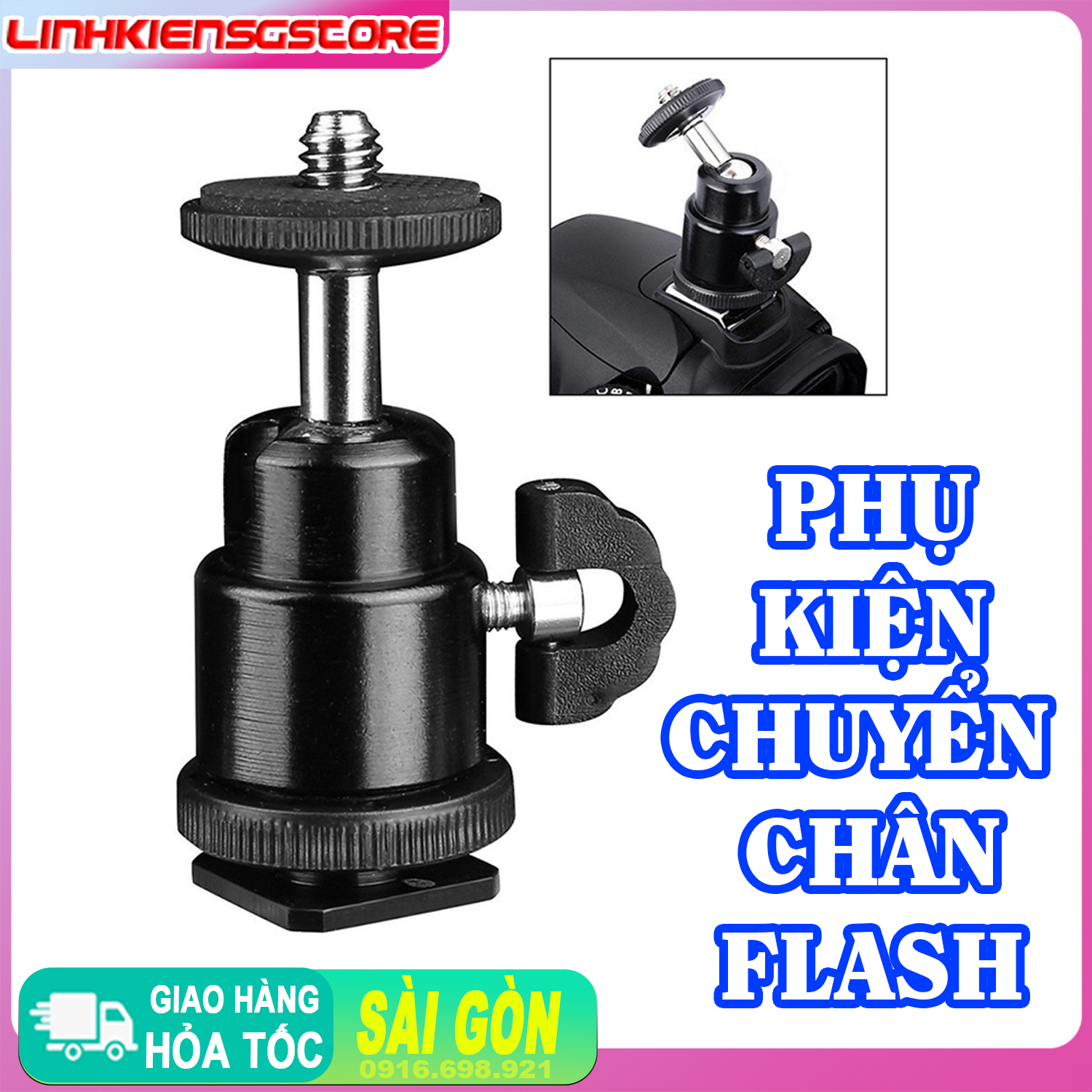 Phụ kiện chuyển chân Flash máy ảnh sang chân Tripod 1/4"