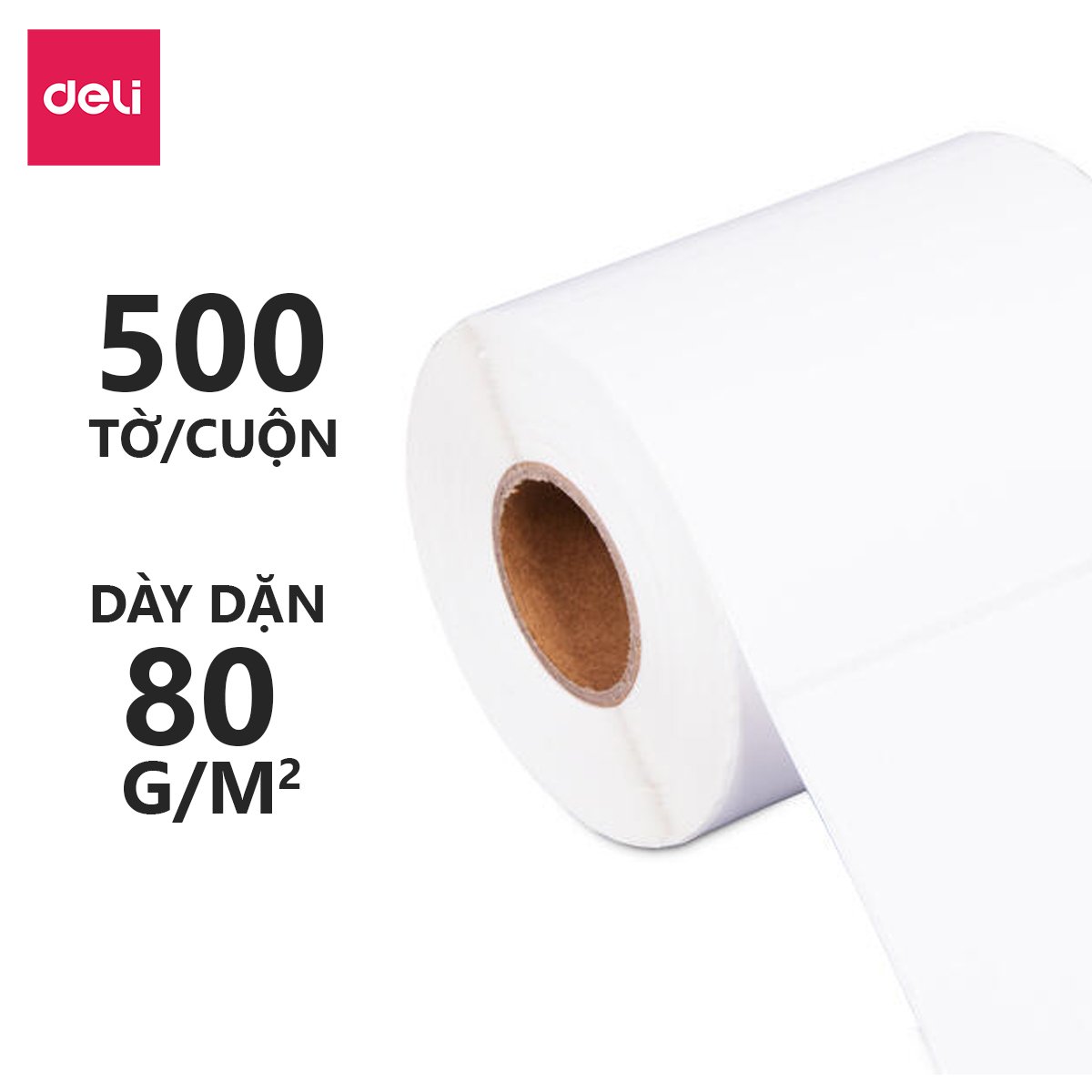 Giấy Decal Nhiệt In Nhãn, Minicode, Đơn Hàng TMĐT Deli -  Cuộn 325 Tờ 10x15cm - Dùng Cho Bill, Mã Vạch, Hóa Đơn, Livestream, Kinh Doanh Online - Không Phai Mực - Hàng Chính Hãng - 12308