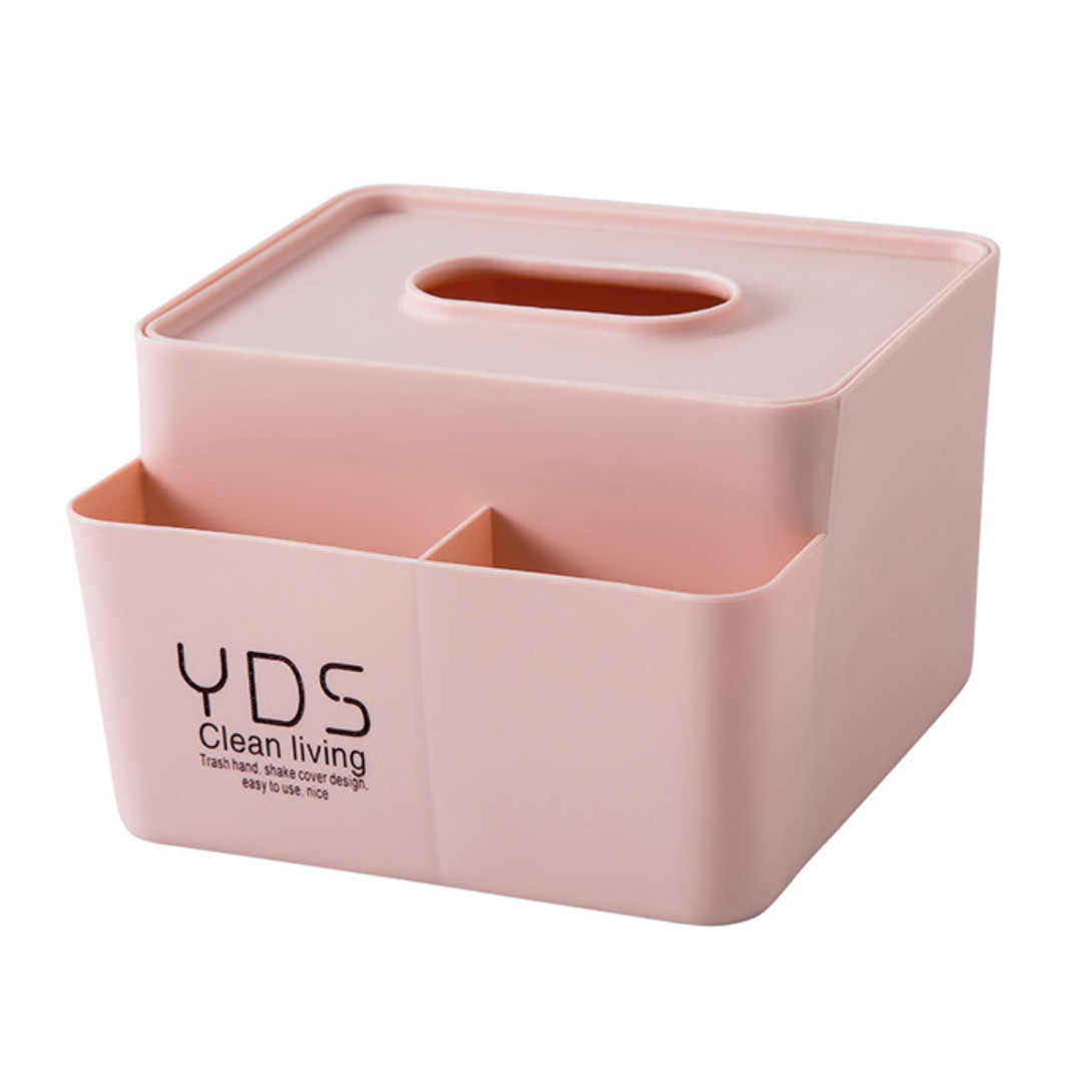 Hộp đựng khăn giấy YBS Clean Living basic kèm khay để đồ đa năng 16x14,5x10cm