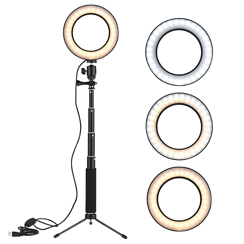 Đèn LED hình vòng tròn nhỏ có thể điều chỉnh độ sáng 3 chế độ 8 inch