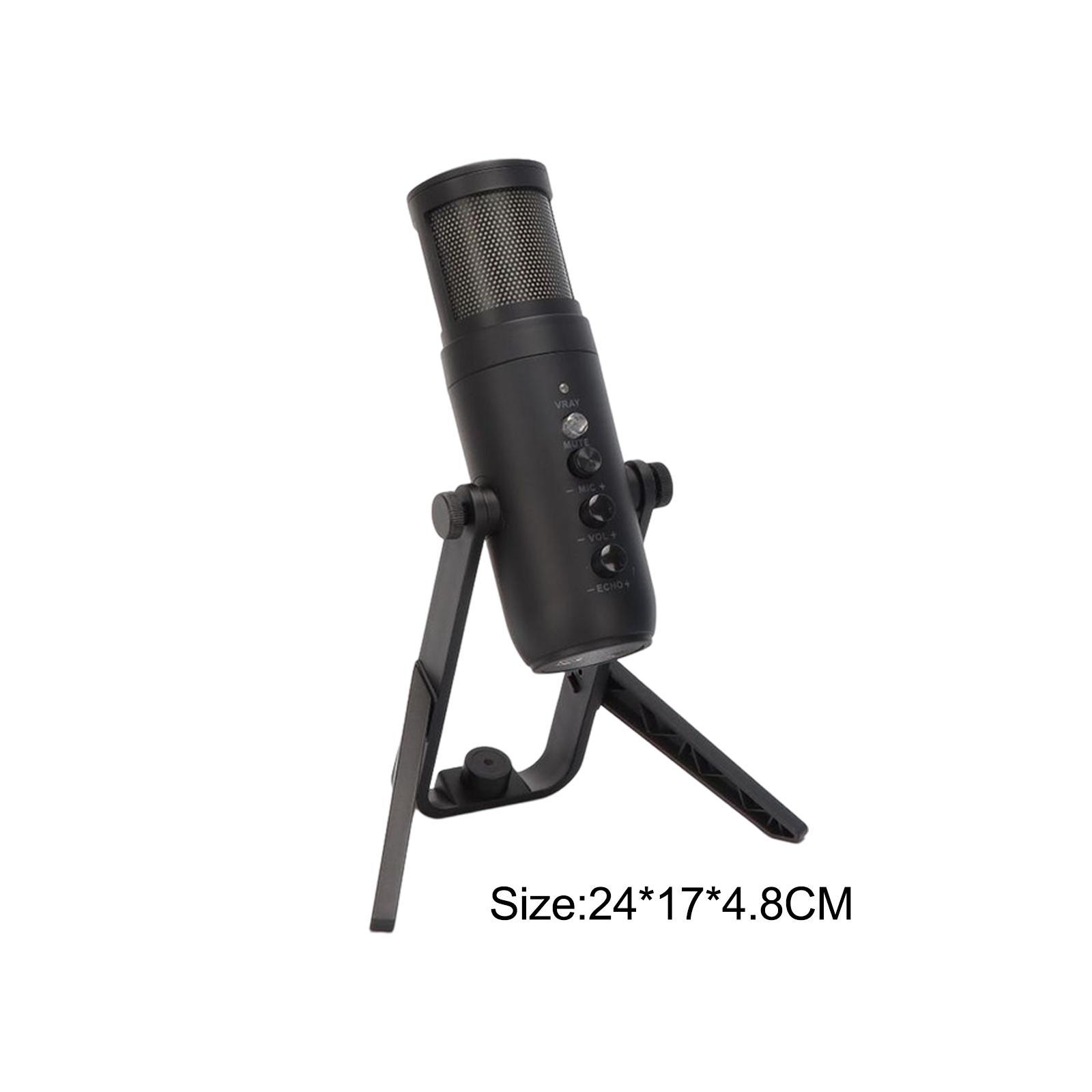 USB Computer Microphone Cardioid  Work Mic Condenser Microphone for PC Laptop Desktop with RGB Light Mute Button