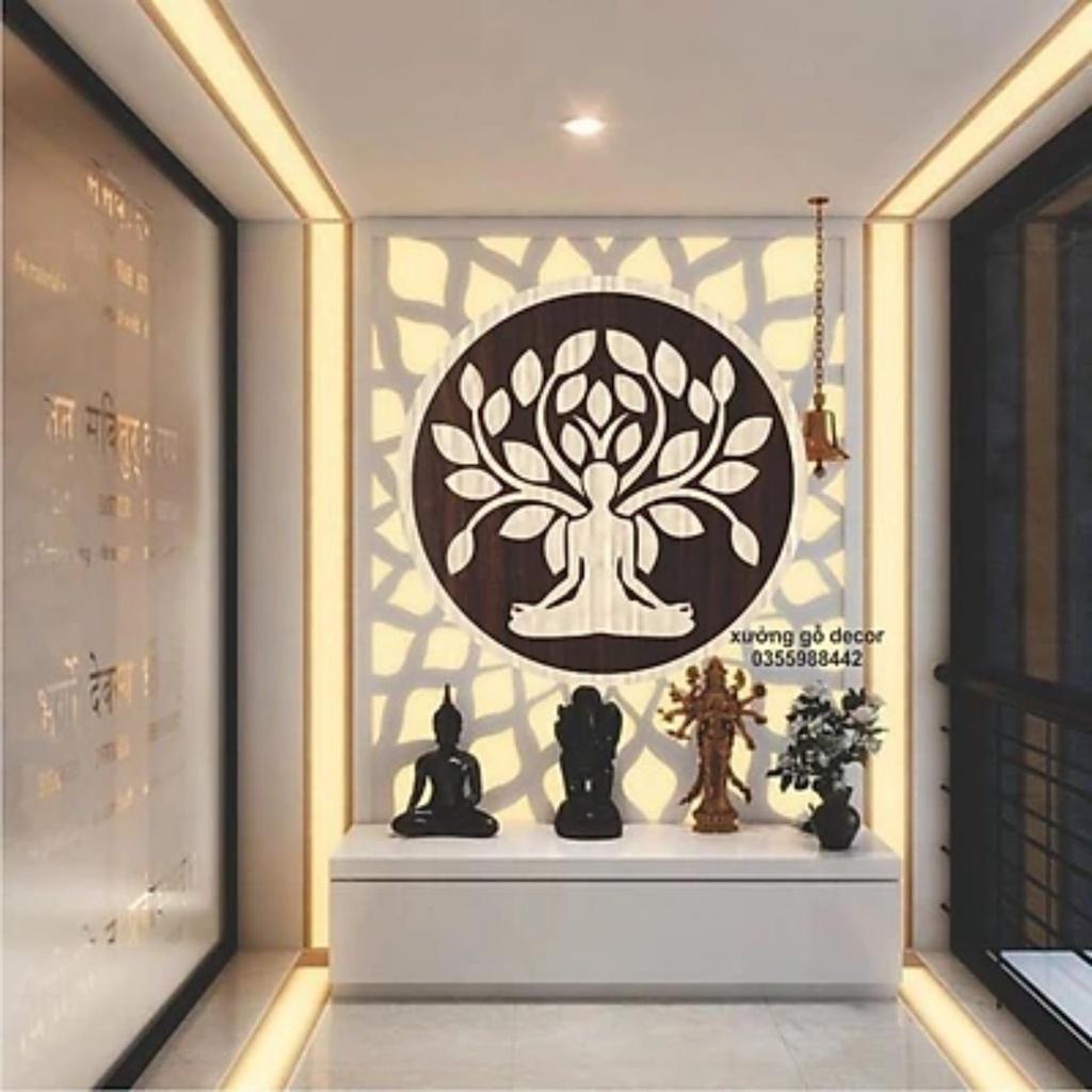 Tranh Gỗ Decor Gỗ Bồ Đề Tỉnh Thức Treo Tường Trang Trí Phòng Thiền, Phòng Tập Yoga