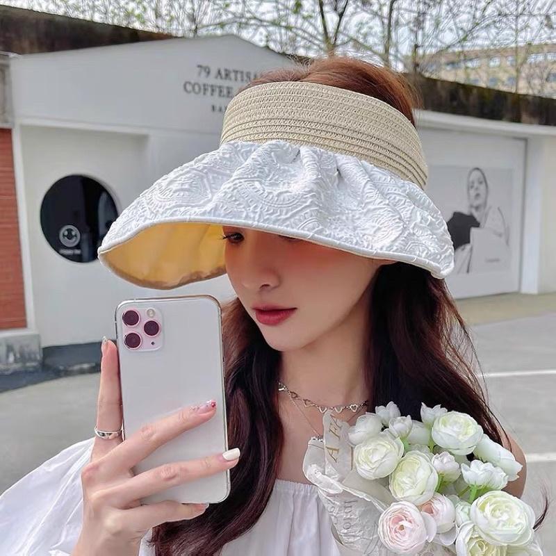 Mũ nửa đầu rộng vành chống nắng, mũ đi biển thời trang, mũ cói nón che nắng đẹp, mũ tai bèo