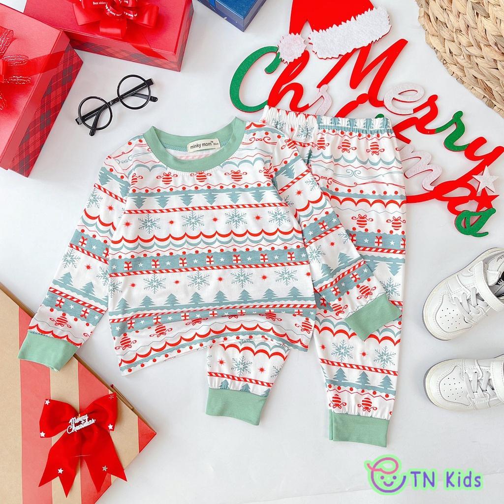 Bộ Dài Tay NOEL Thun Lạnh in hình Mềm Mịn Thoáng Mát Hàng Chuẩn Loại 1 MINKY MOM cho bé trai bé gái