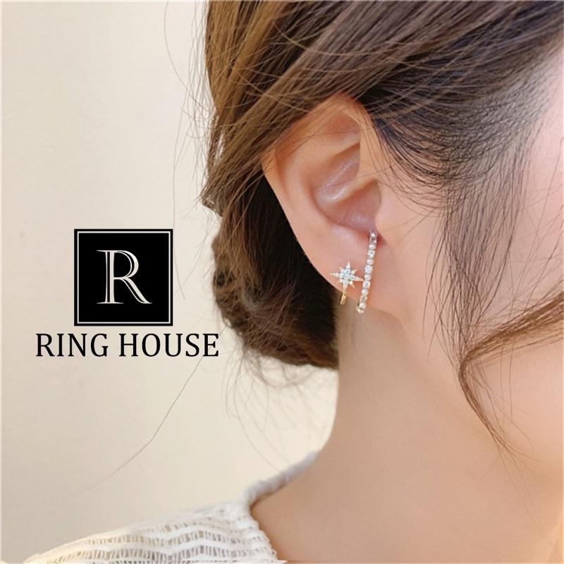 Khuyên Tai Bông Tai Nữ Thiết Kế Sao Móc Tai Ring House