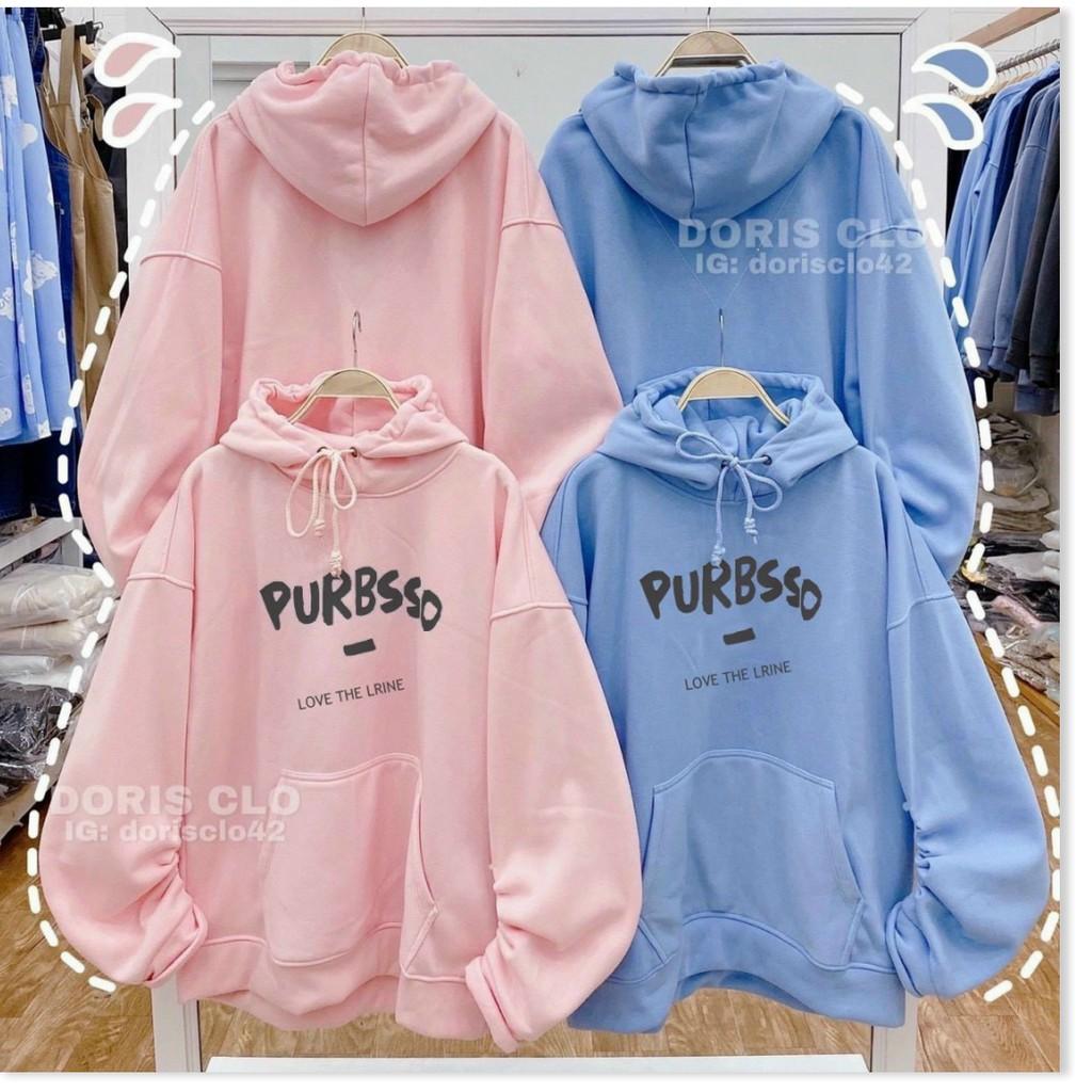 Hình ảnh Áo khoác hoodie nam nữ chất thun nỉ ngoại chống nắng tốt in chữ PURBSSO nón 2 lớp form chuẩn tay phồng hót