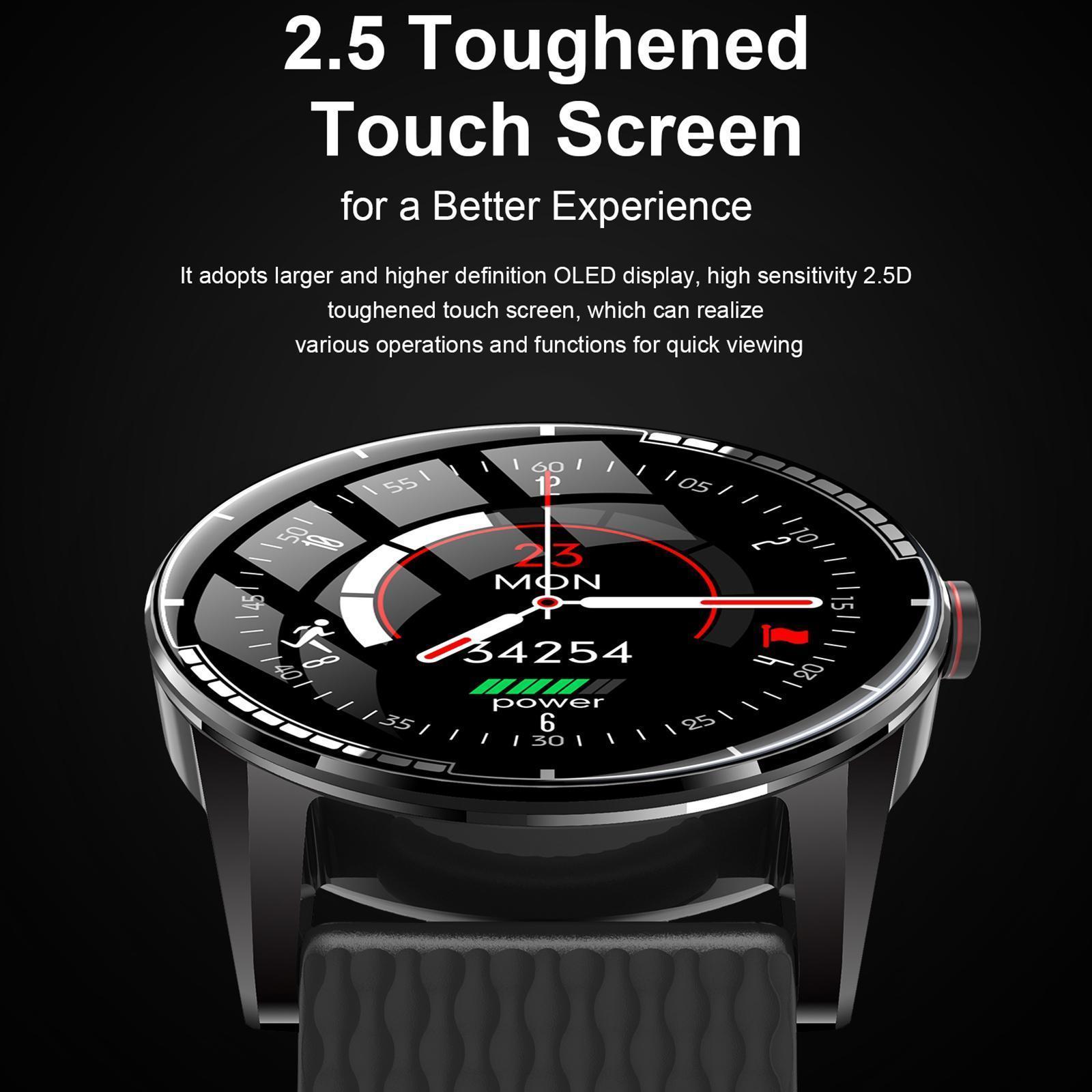 Bluetooth Smart Watch Waterproof Pedometer Sleep Monitor for Android IOS Black