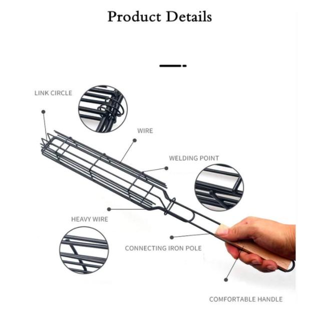 Bộ 4 dụng cụ Grill Baskets Làm Đồ Nướng BBQ phong cách Mỹ Easy Kebab