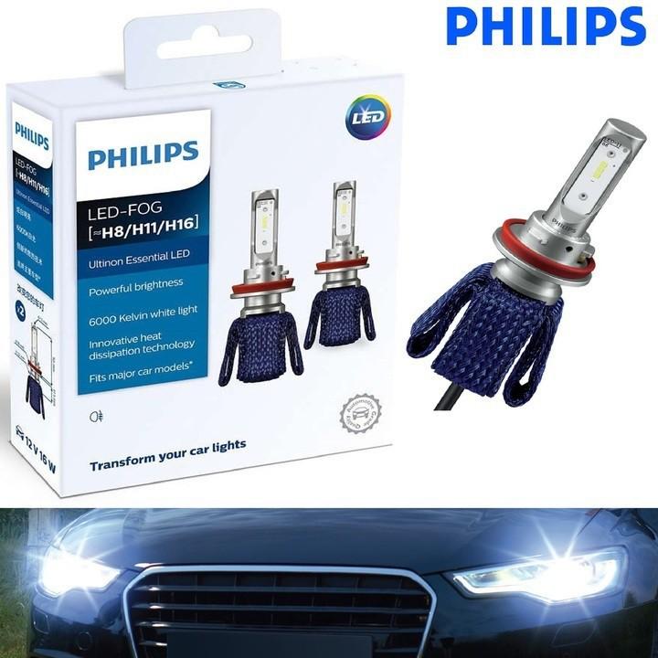 Bóng Đèn Pha Led Philips Siêu Sáng 11366UEX2 6000K Dùng Cho Các Loại Xe Có Chân Cắm H8/H11/H16 - HÀNG NHẬP KHẨU