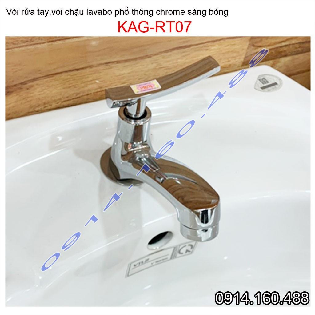 Vòi lavabo lạnh KAG-RT07, vòi chậu rửa mặt tay Kong gạt chome bóng nước mạnh sử dụng tốt siêu bền