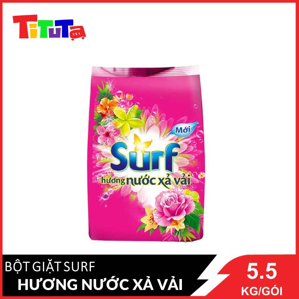 Bột giặt Surf Hương nước xả vải (Hồng) Gói lớn 5.8kg