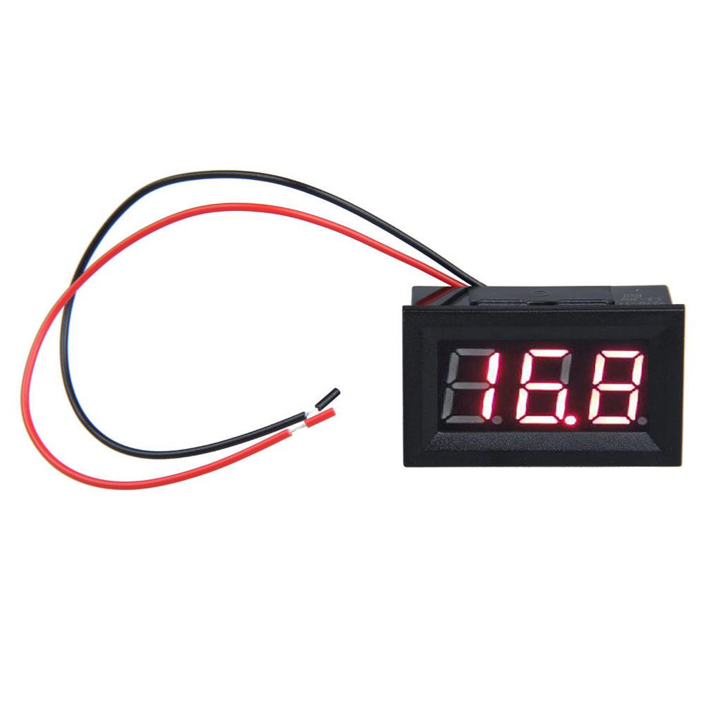 3 Wire LED Digital Display Voltage Meter Voltmeter Car Motor 0.56''