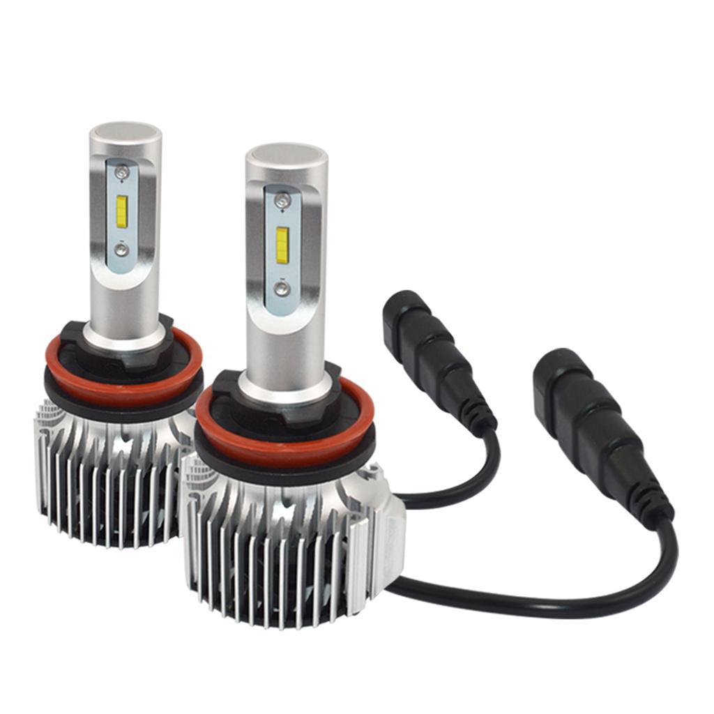 2 Pieces H8 H9 H11 H16 Headlight High Low Beam Bulb Kit - 6000K Cool White